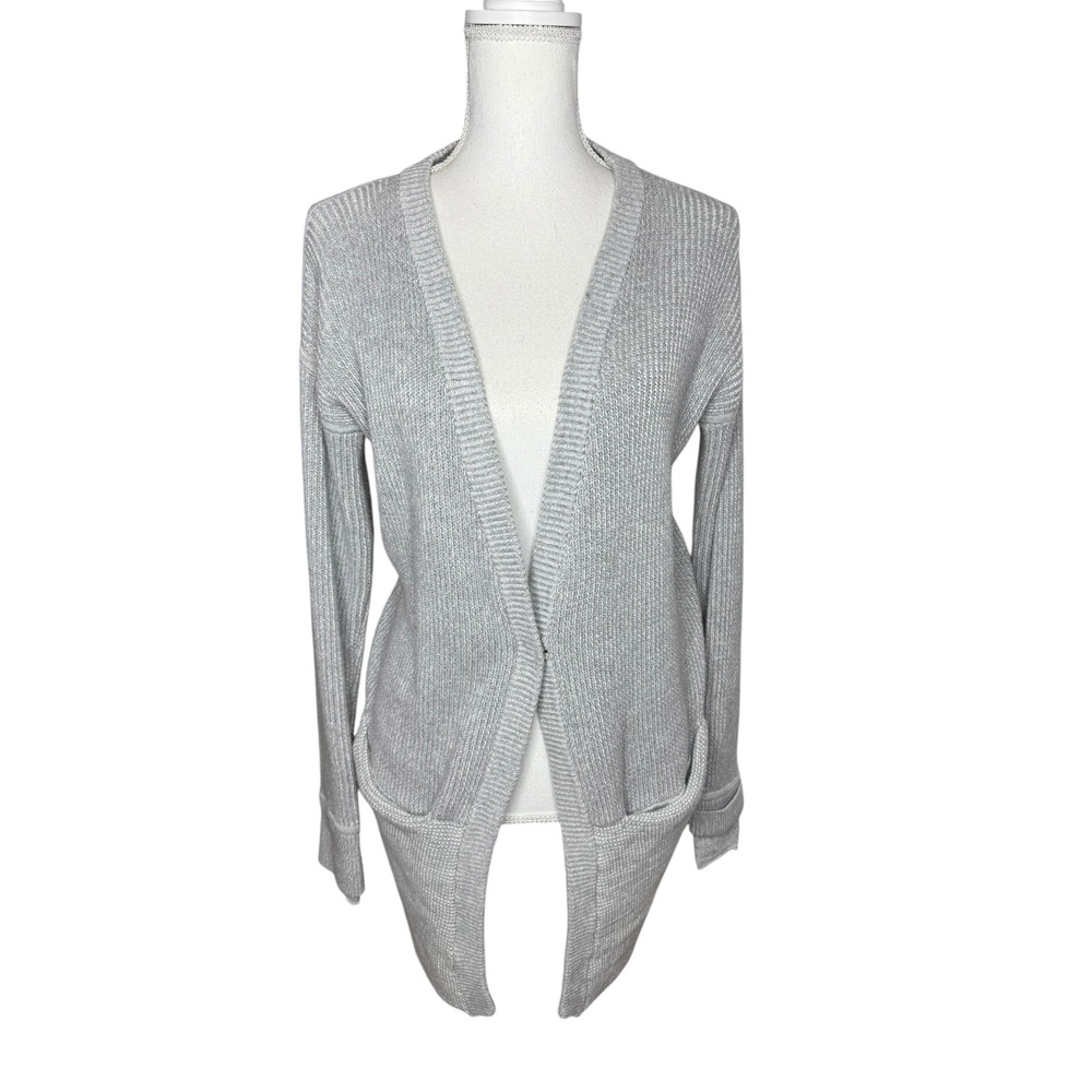 Lululemon We Like to Cardi Heathered Medium Grey White Knit Cardigan 6